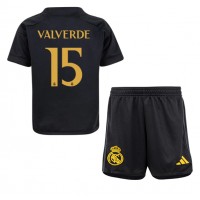 Camiseta Real Madrid Federico Valverde #15 Tercera Equipación Replica 2023-24 para niños mangas cortas (+ Pantalones cortos)